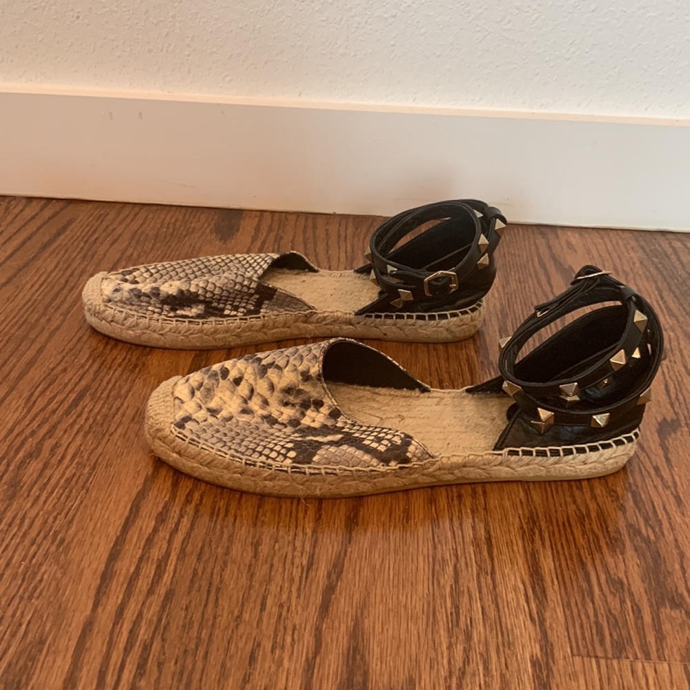 Ash Zania Snake Embossed Espadrille Sandals in Roccia, Sz 39 - Picture 7 of 13